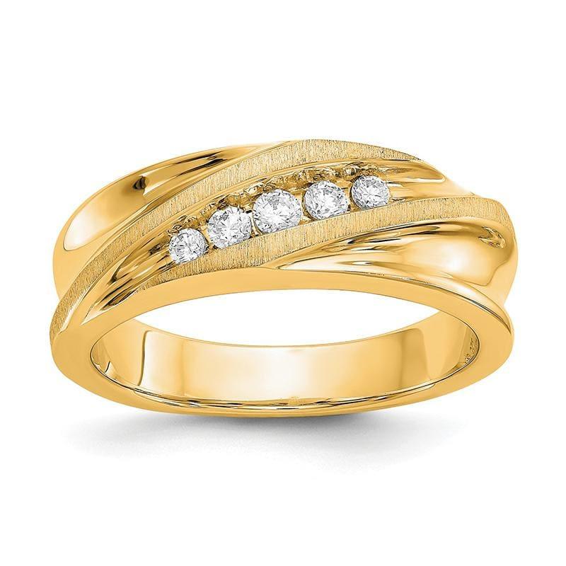 14ky True Origin Lab Grown DIa VS-SI Colorless Brushed-Polished Men's Band - Seattle Gold Grillz