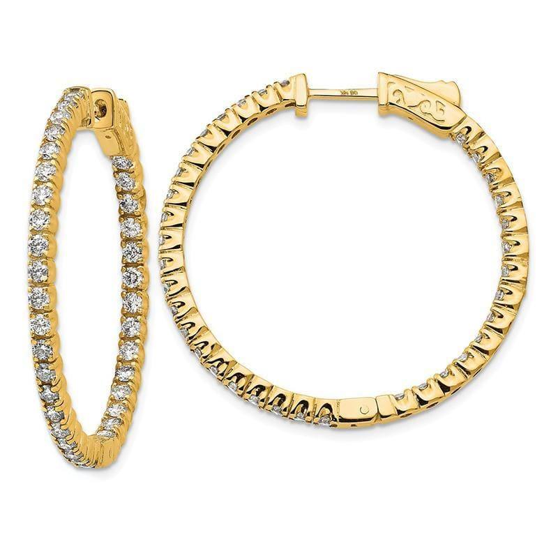 14ky True Origin Lab Grown VS-SI, D E F, Diamond Hoop with Safety Clasp - Seattle Gold Grillz