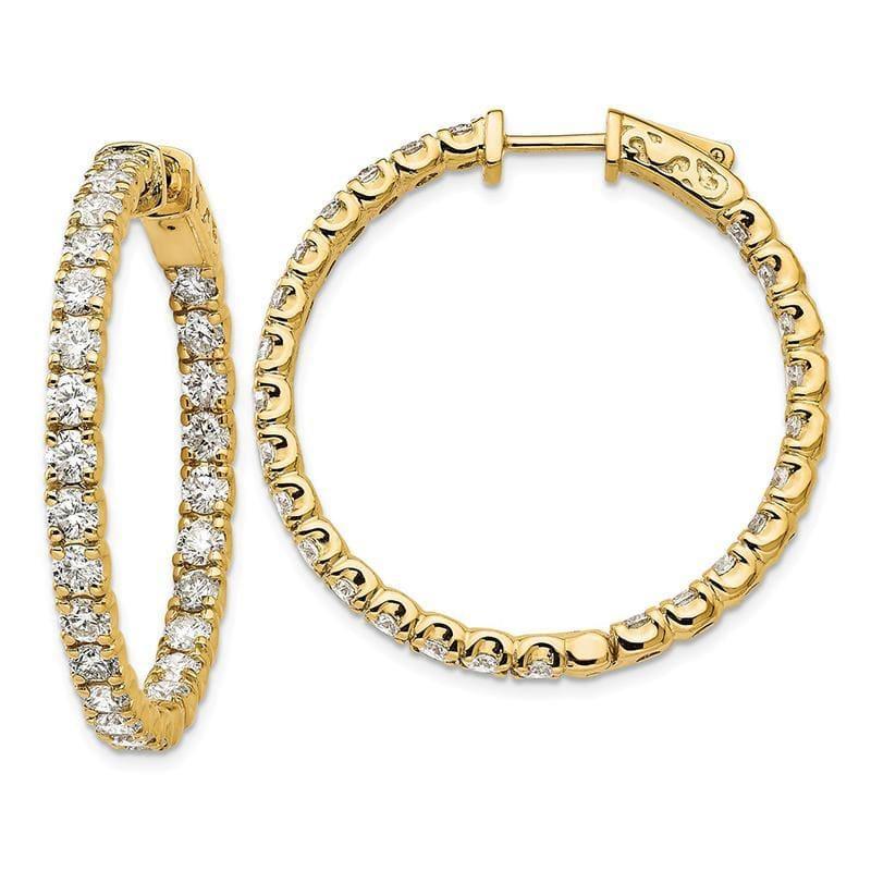 14ky True Origin Lab Grown VS-SI, D E F, Diamond Hoop with Safety Clasp - Seattle Gold Grillz
