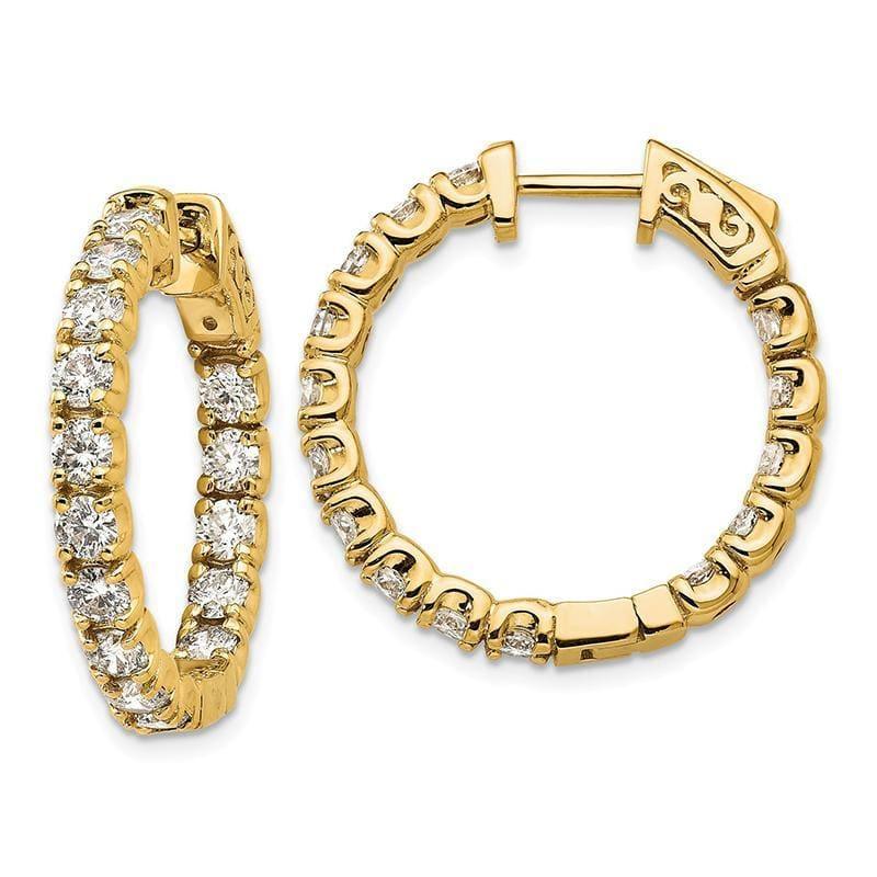 14ky True Origin Lab Grown VS-SI, D E F, Diamond Hoop with Safety Clasp - Seattle Gold Grillz