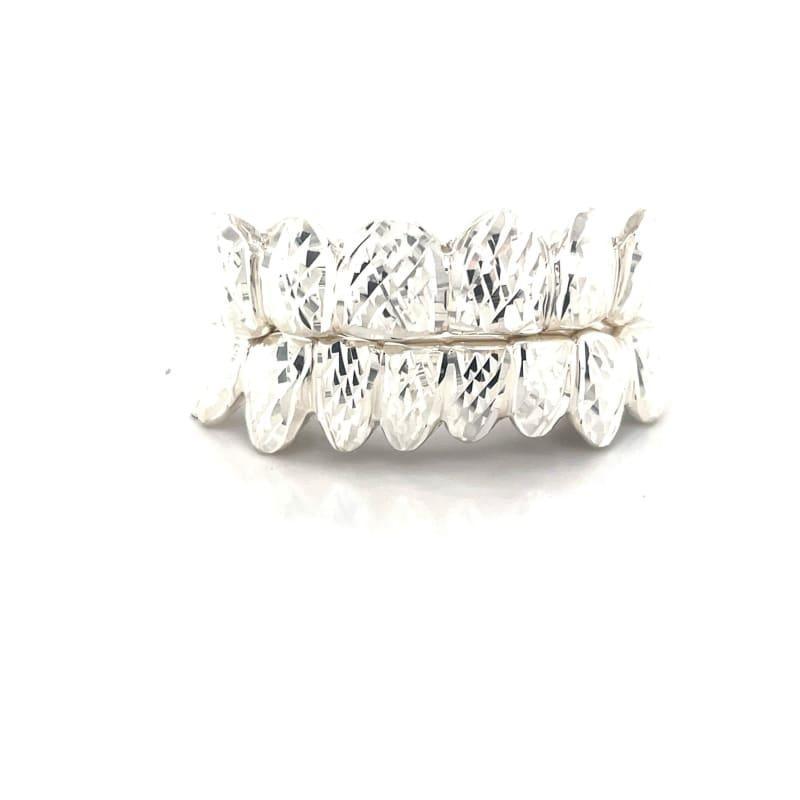14pc Sterling Silver Trillion Cut Grillz Set - Seattle Gold Grillz