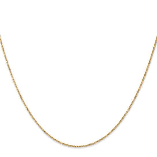 14k 1mm Solid Polished Spiga Chain