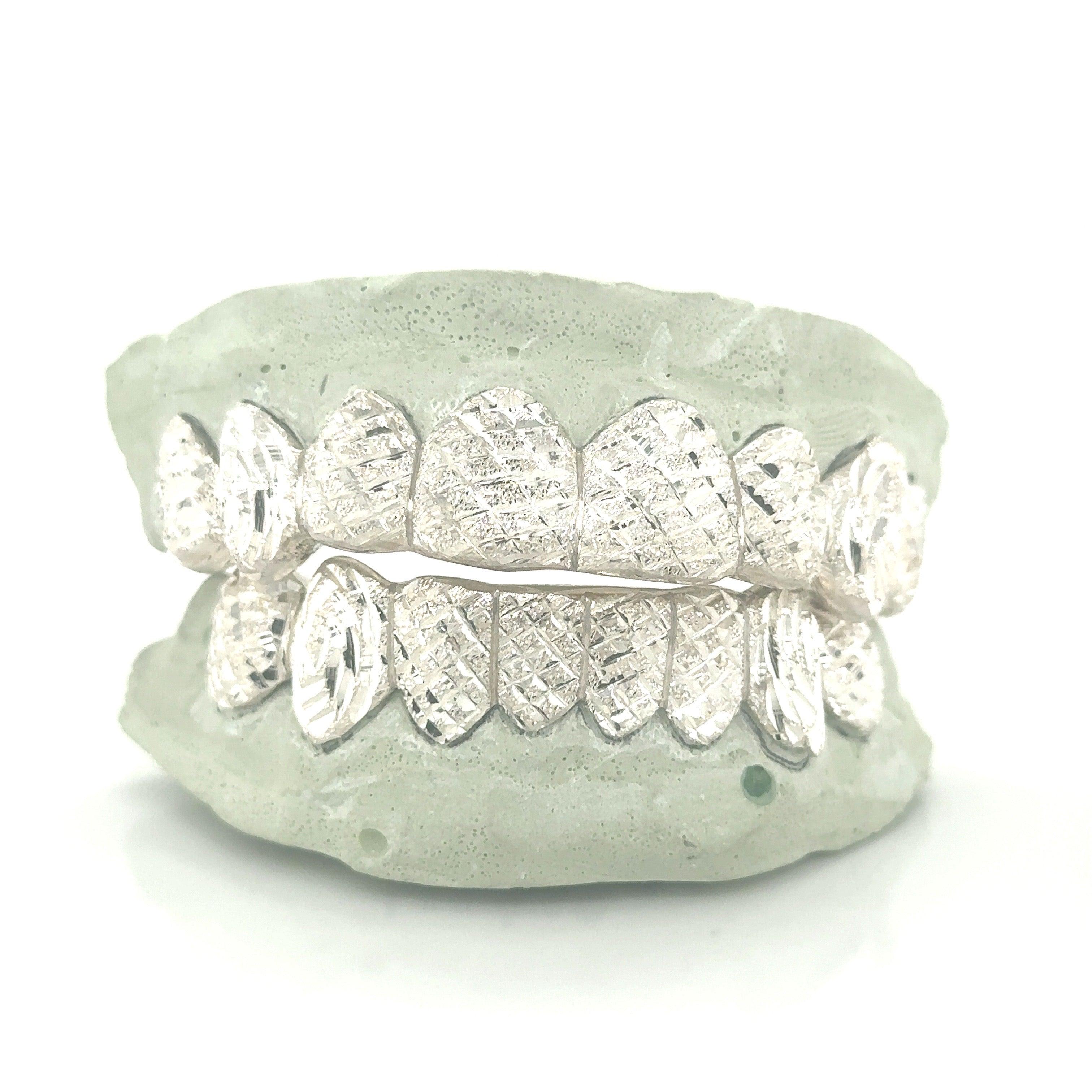 16pc Silver Snowflake Rose Grillz - Seattle Gold Grillz