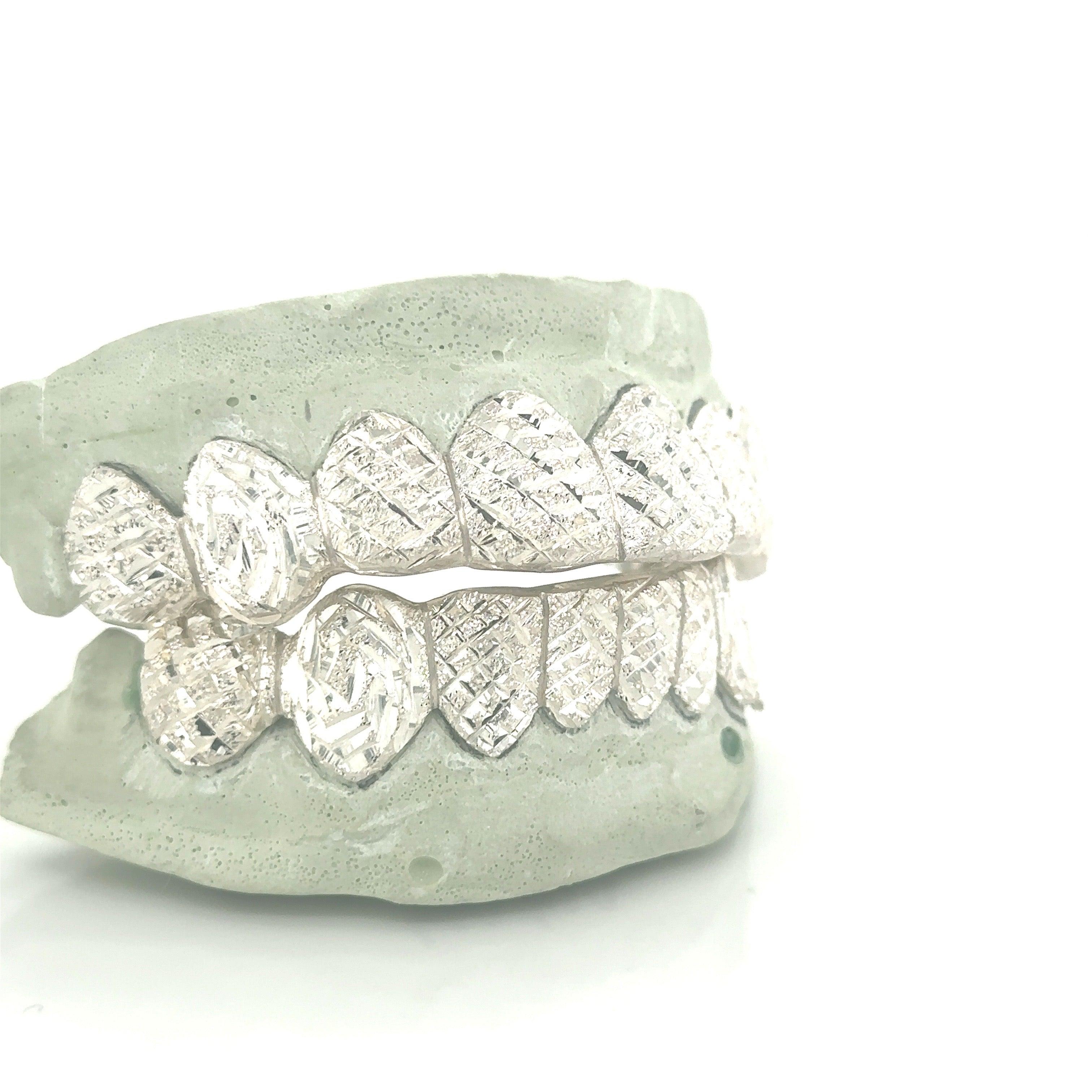 16pc Silver Snowflake Rose Grillz - Seattle Gold Grillz