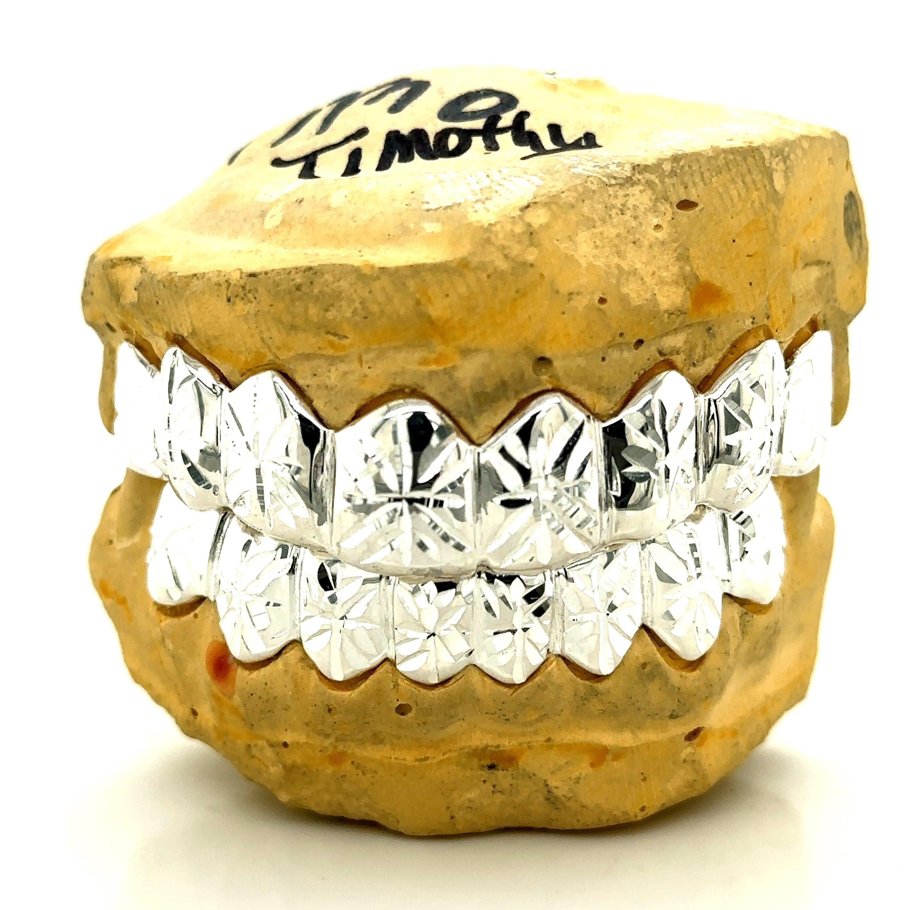 16pc Silver Sunburst Grillz Set - Seattle Gold Grillz