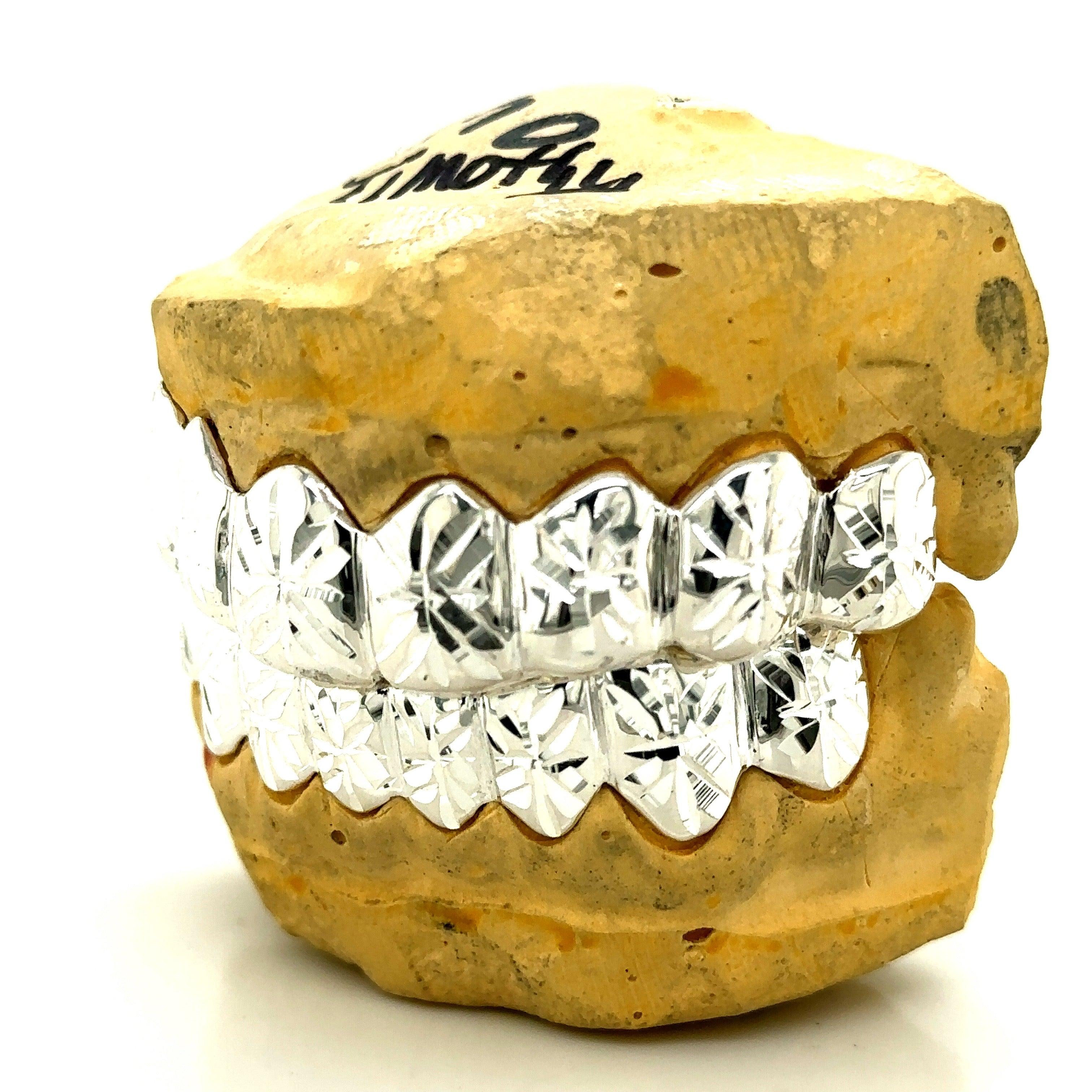 16pc Silver Sunburst Grillz Set - Seattle Gold Grillz