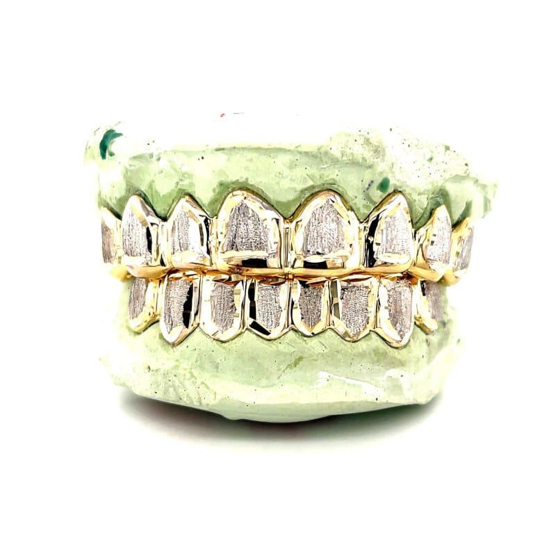 16pc Two Tone Diamond Dust Grillz - Seattle Gold Grillz