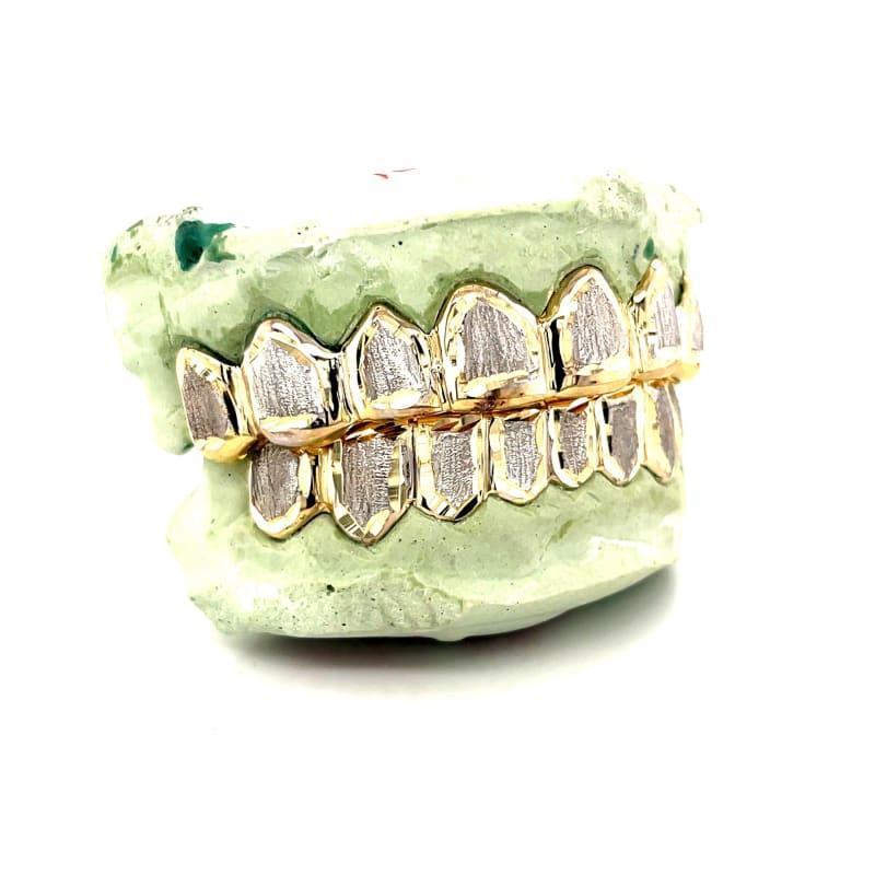 16pc Two Tone Diamond Dust Grillz - Seattle Gold Grillz