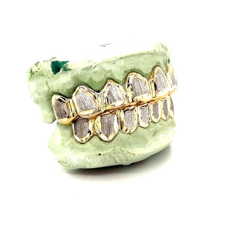 16pc Two Tone Diamond Dust Grillz - Seattle Gold Grillz