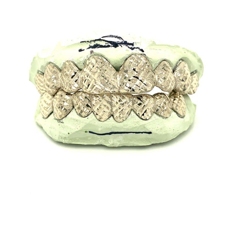 16pc White Gold Snowflake Grillz - Seattle Gold Grillz