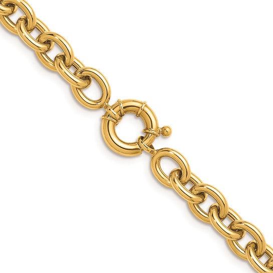 18K Polished 10.5mm Open Link Cable Necklace