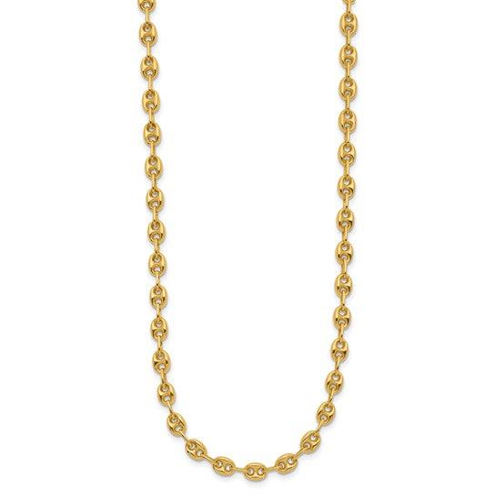 18K Polished Anchor Link Necklaces