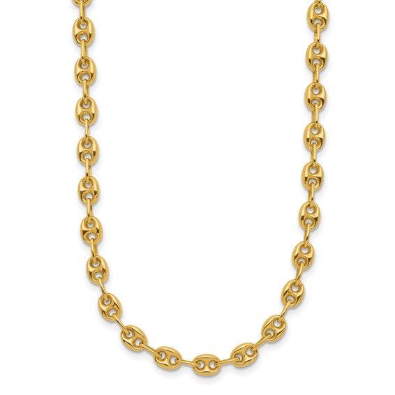 18K Polished Anchor Link Necklaces