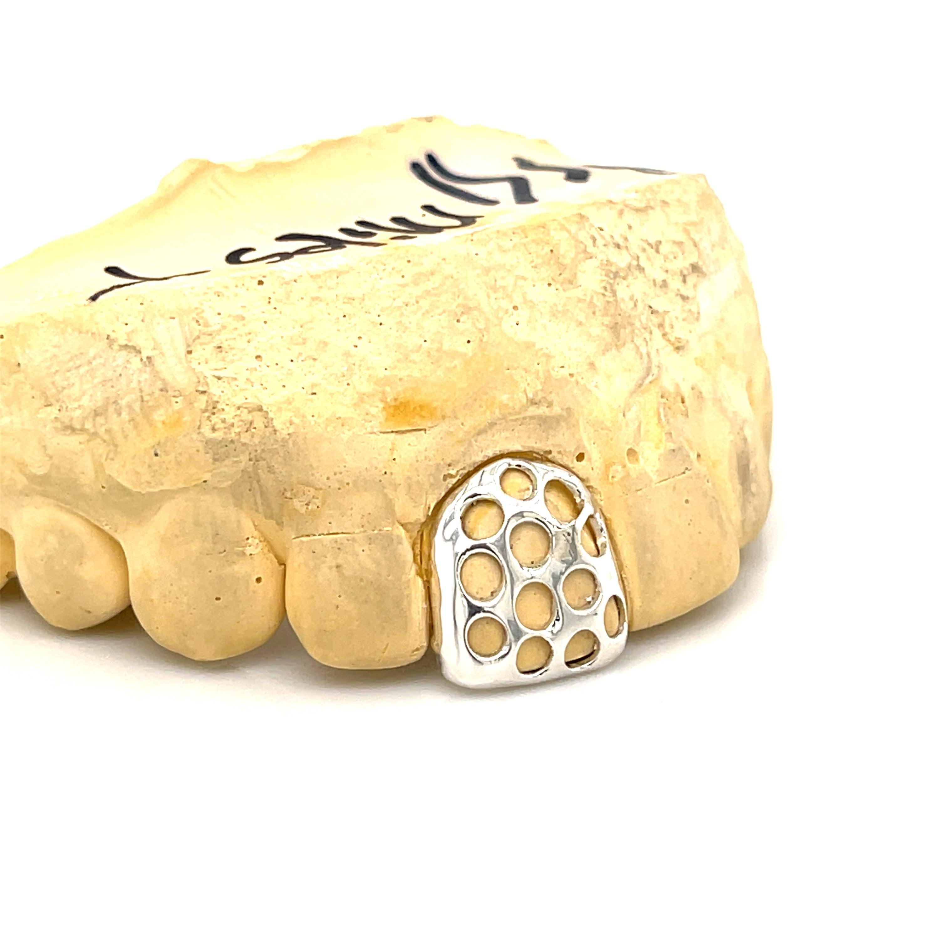 1pc Silver Cheese Grater Grillz - Seattle Gold Grillz