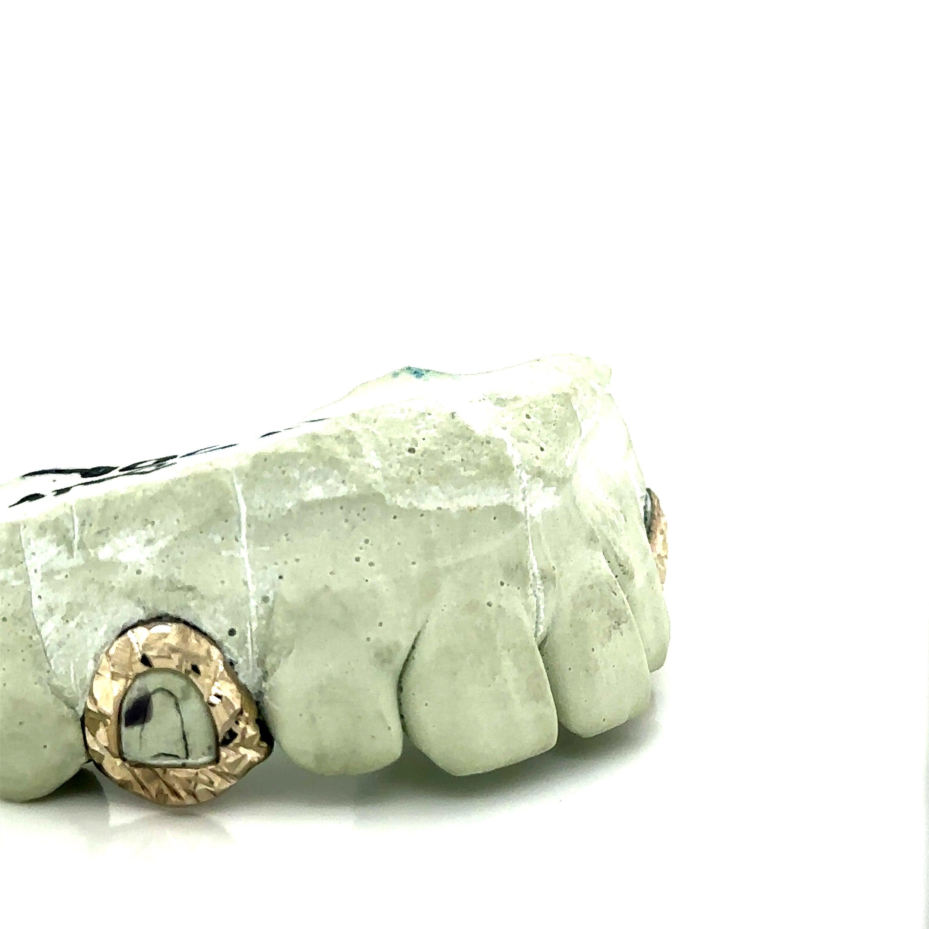 2pc Gold Open Face Trillion Cut Grillz