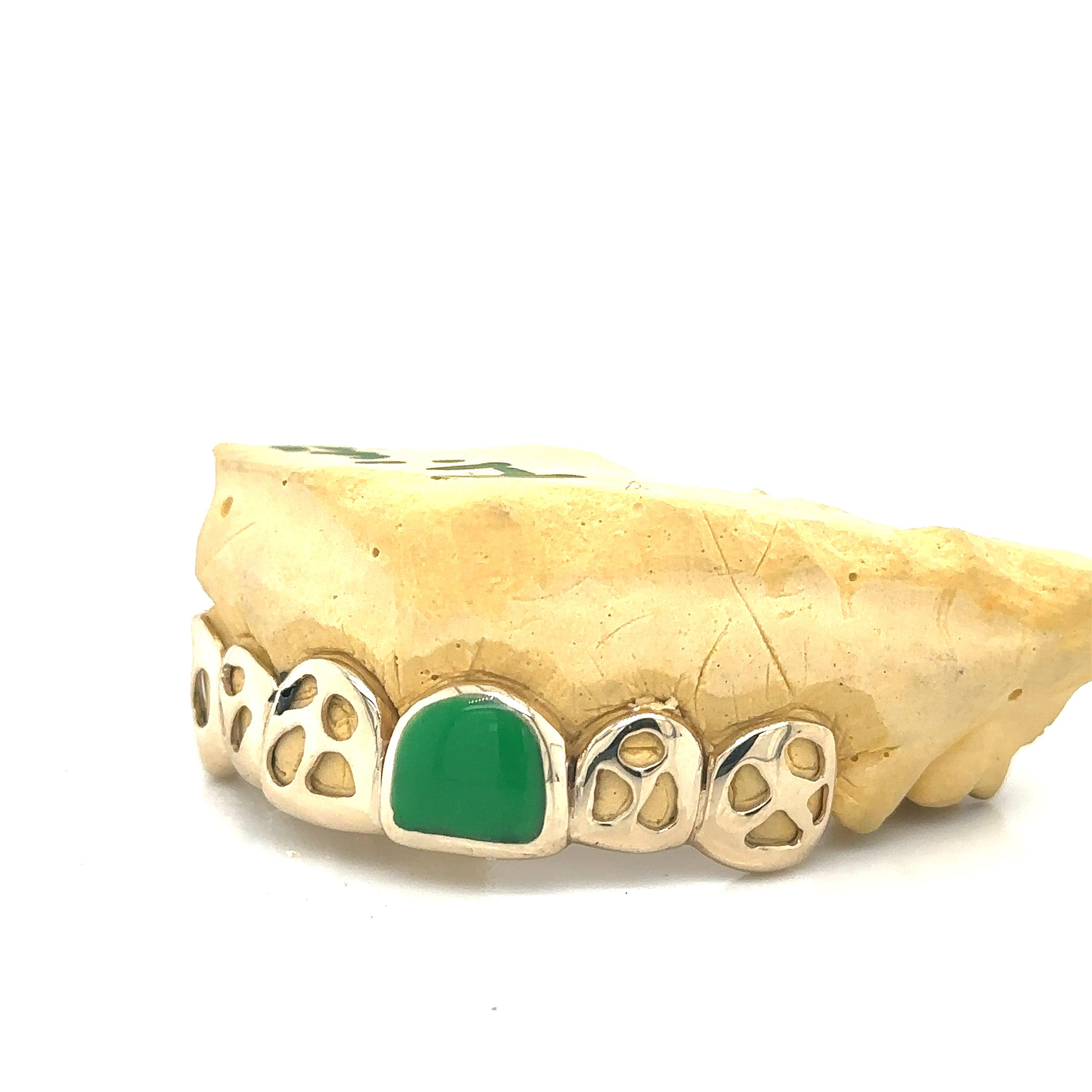 6pc Gold Jade Open Top Grillz