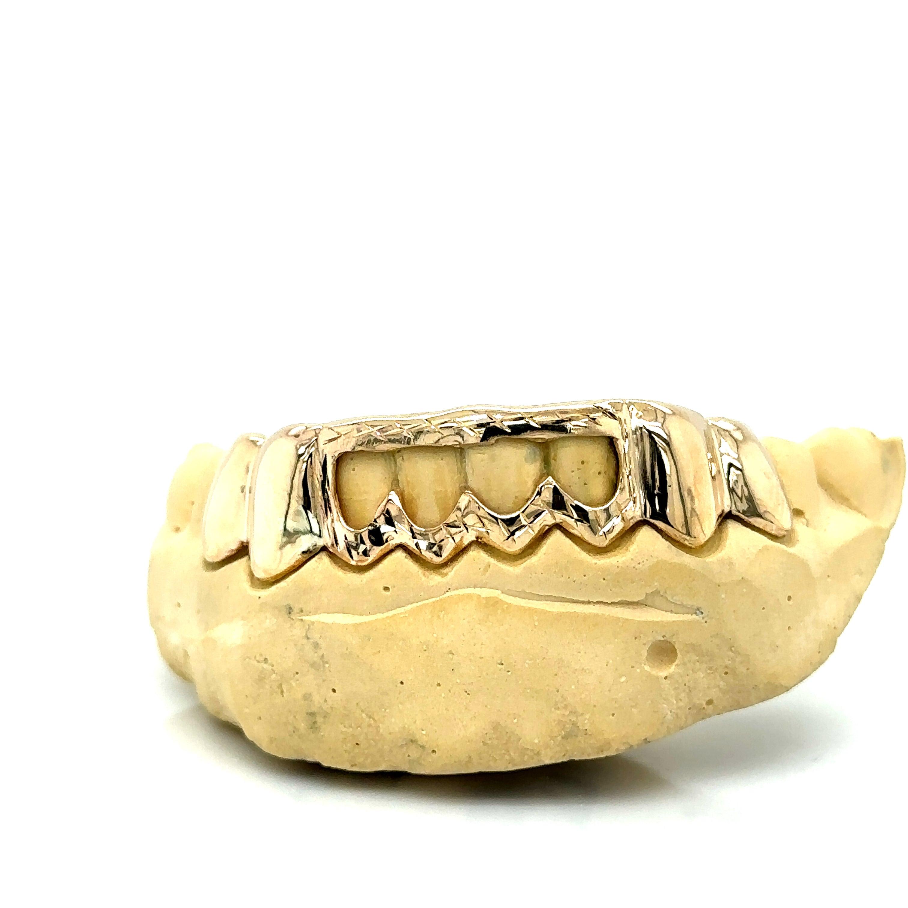 8pc Gold Trillion Open Face Bottom Grillz