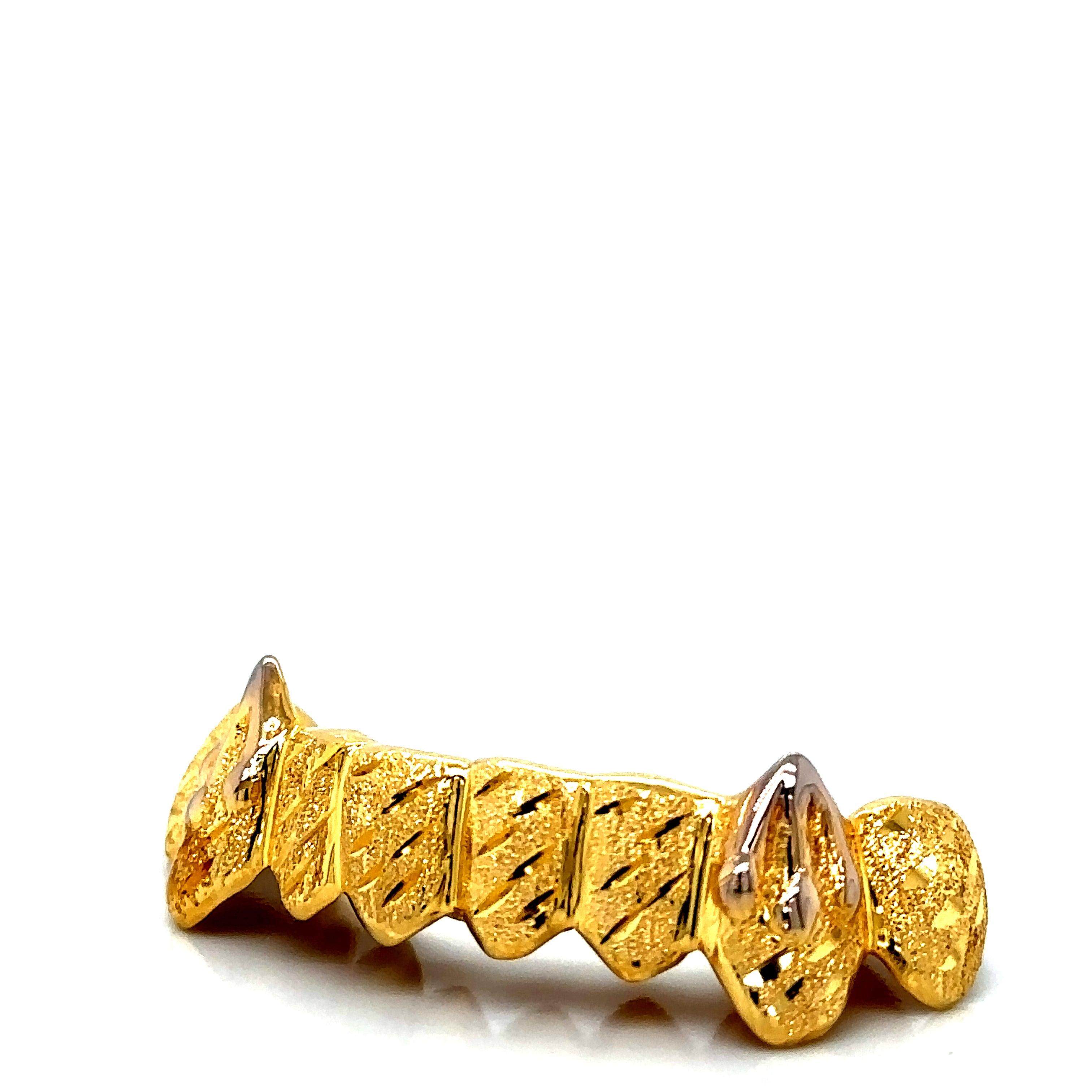 8pc Gold Raindrop Cut Bottom Grillz with Rose Gold Drips