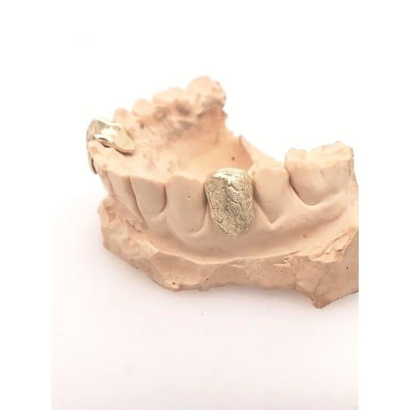2pc Gold Alligator Diamond Dust Bottom Fangs - Seattle Gold Grillz