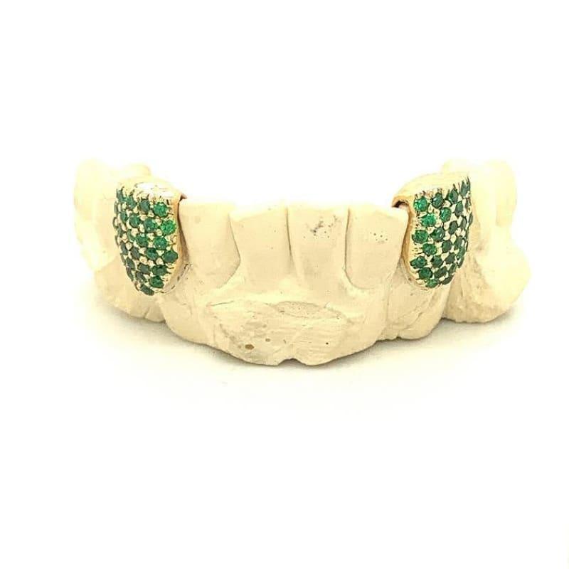 2pc Gold Emerald Flooded Bottom Fangs – Seattle Gold Grillz