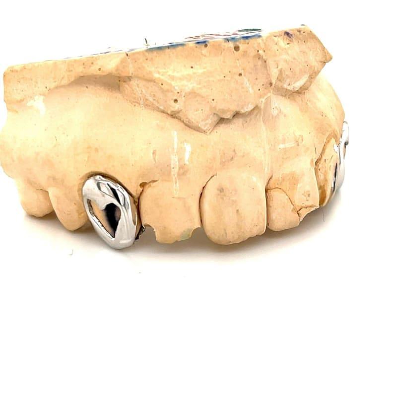 2pc White Gold Heart Open Face Grillz - Seattle Gold Grillz