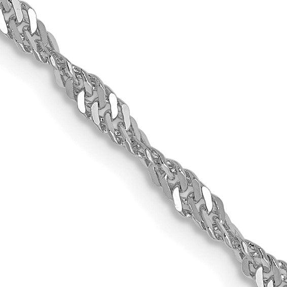 14k White Gold 1.9mm Singapore Chain