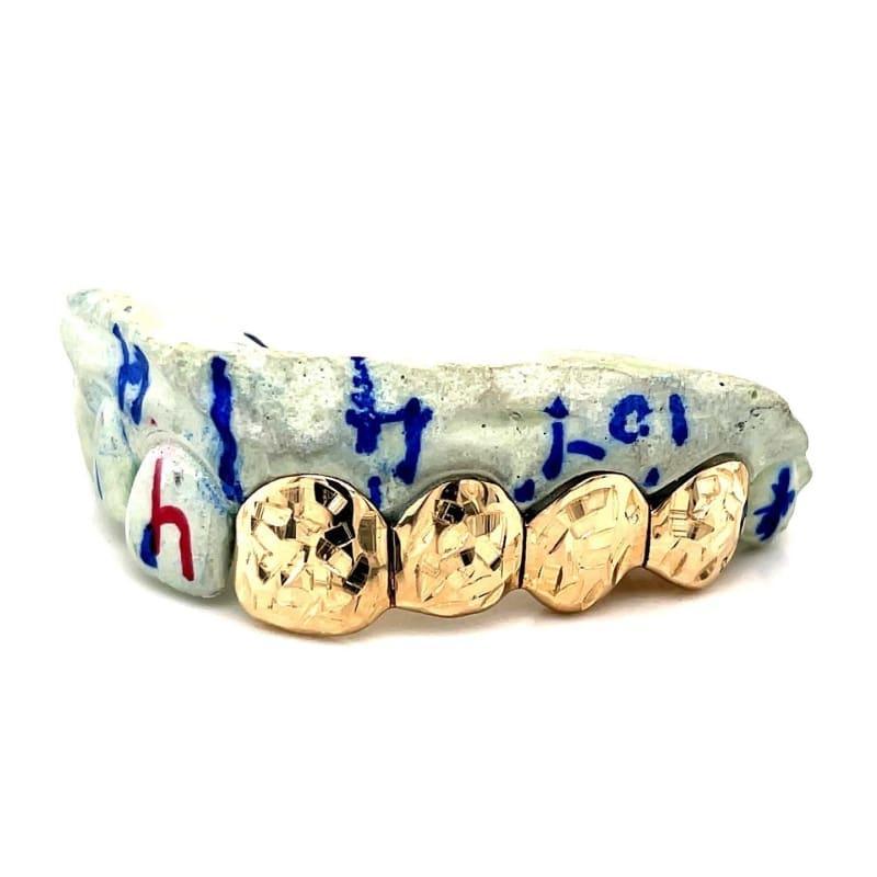 4pc Gold Left Leaf Cut Grillz - Seattle Gold Grillz