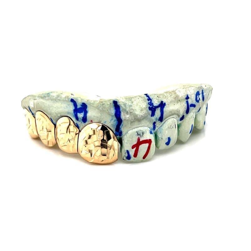4pc Gold Right Leaf Cut Grillz - Seattle Gold Grillz