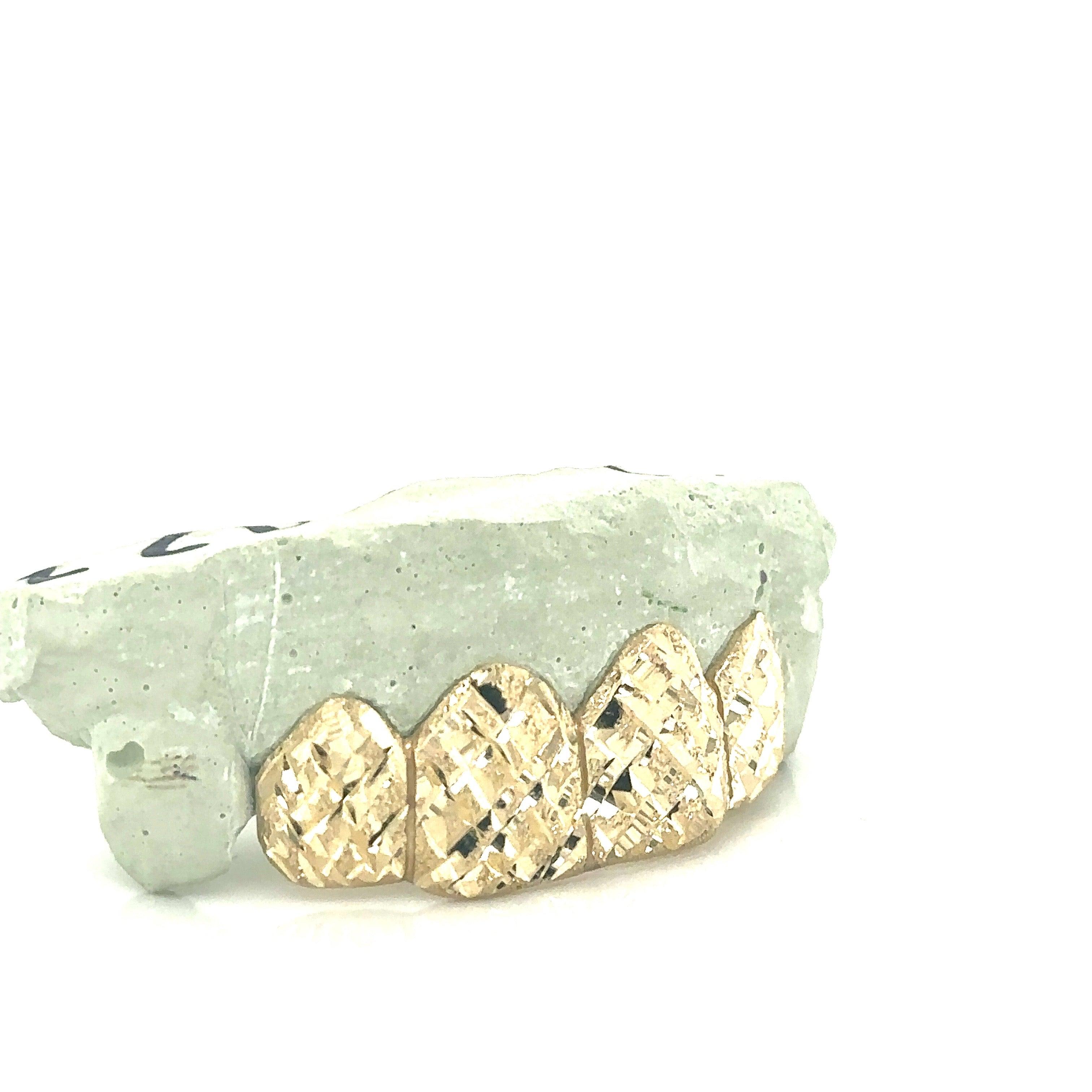4pc Gold Snowflake Top Grillz - Seattle Gold Grillz