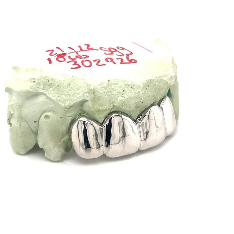 4pc White Gold Top Grillz - Seattle Gold Grillz
