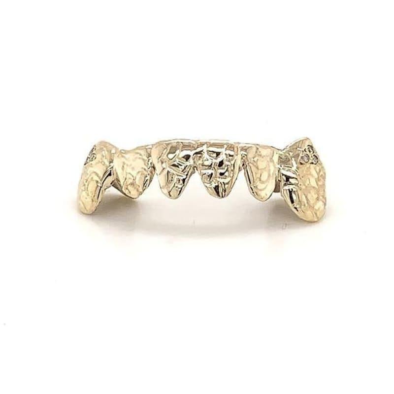 6pc Gold Diamond Scale Grillz - Seattle Gold Grillz