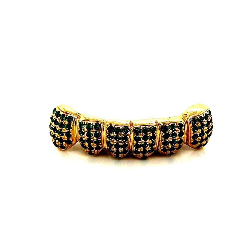 6pc Gold Emerald Bottom Grillz - Seattle Gold Grillz