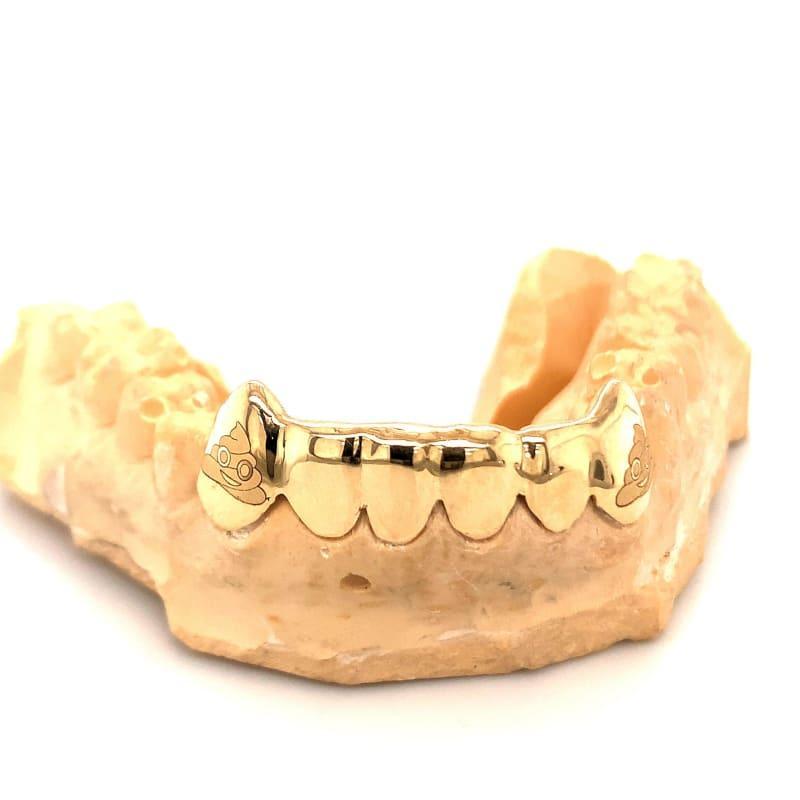 6pc Gold Emoji Bottom Grillz - Seattle Gold Grillz