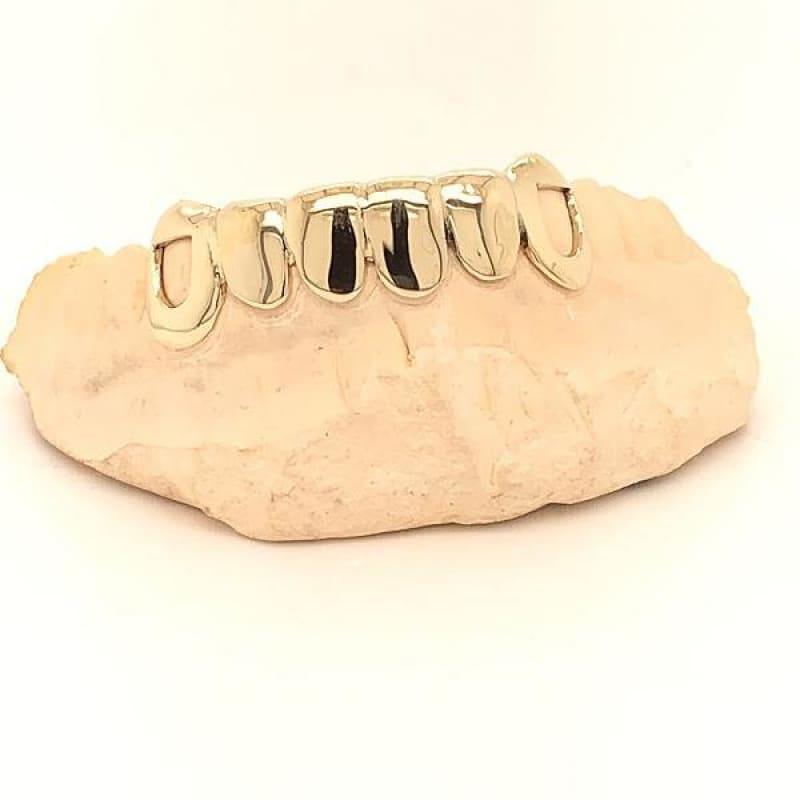 6pc Gold Open Face Bottom Grillz - Seattle Gold Grillz