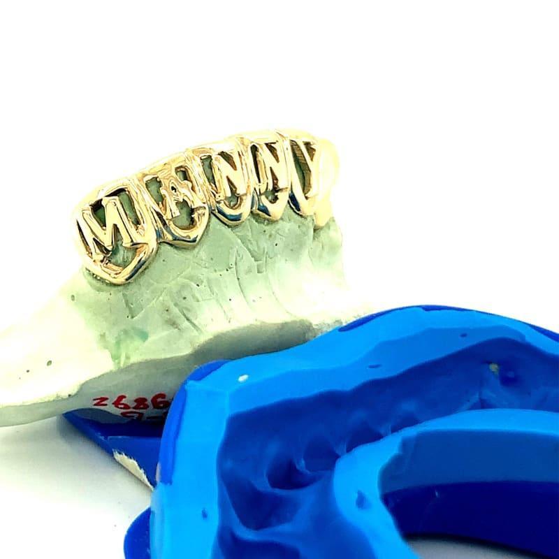 6pc Gold Open Face Letter Bottom Grillz - Seattle Gold Grillz