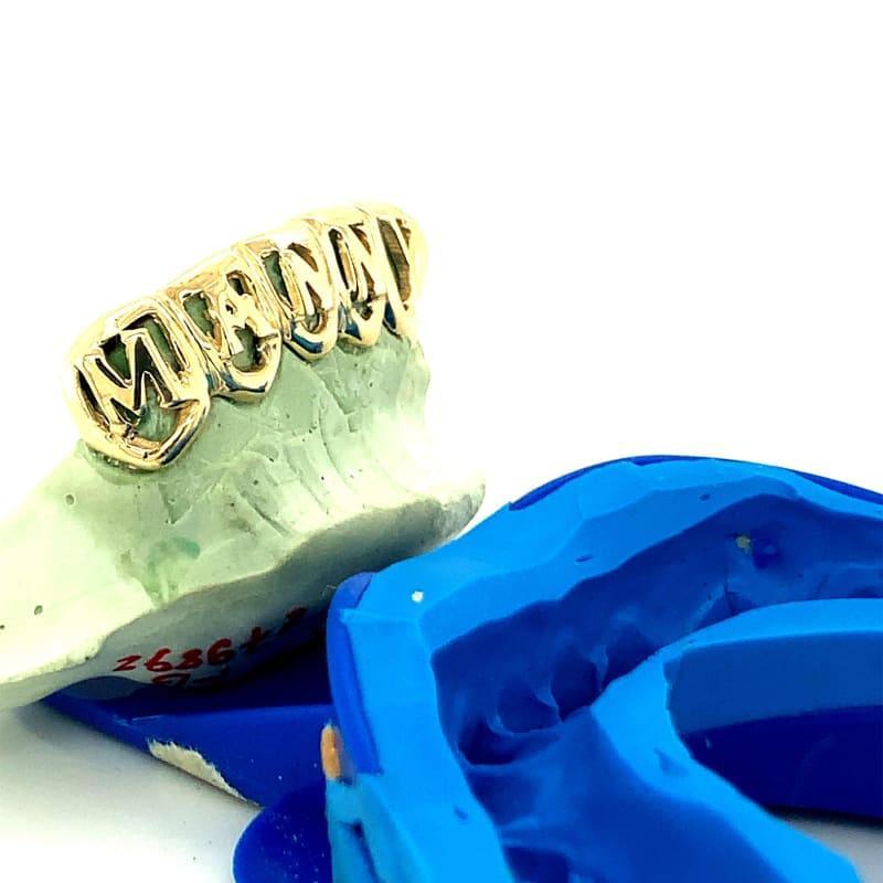 6pc Gold Open Face Letter Bottom Grillz - Seattle Gold Grillz