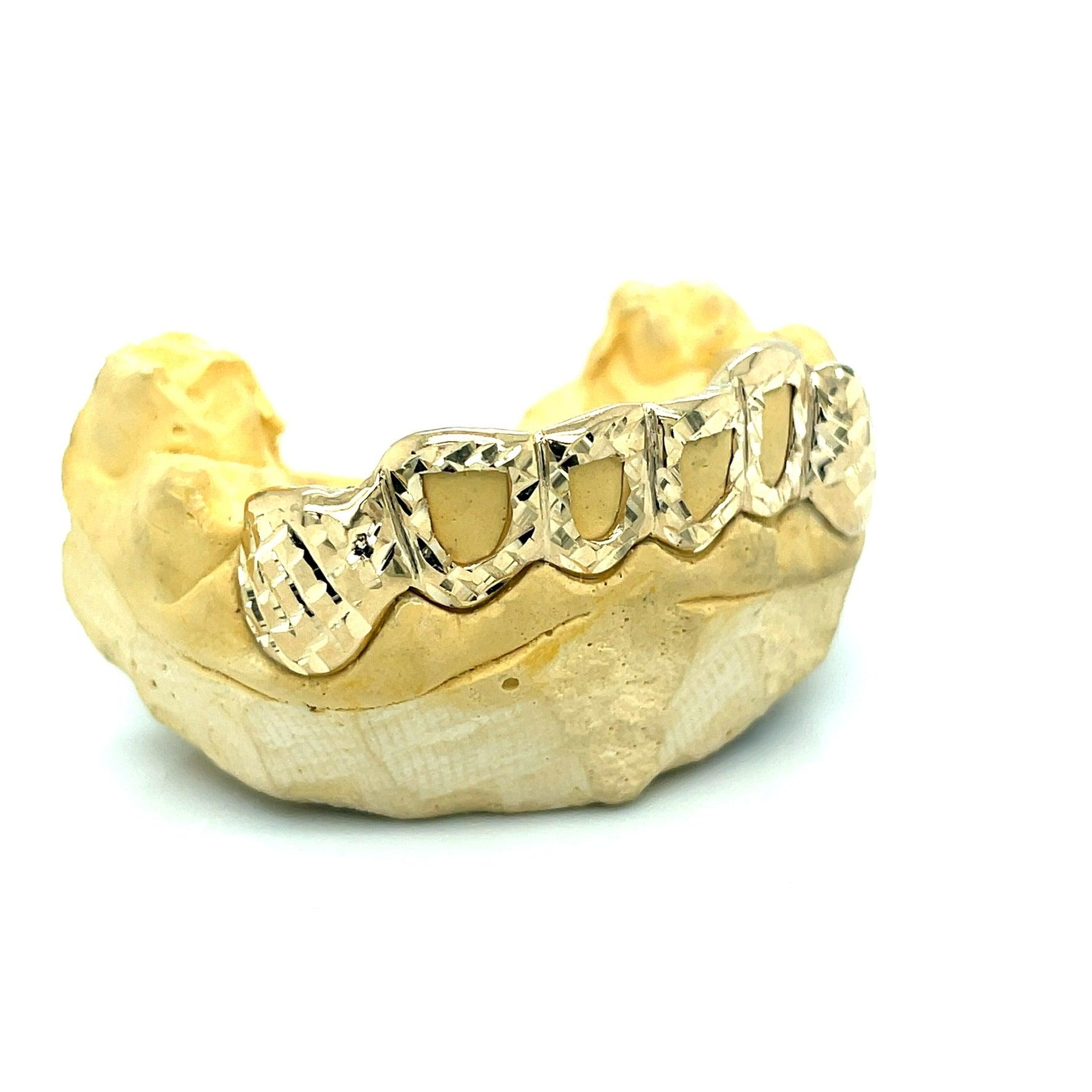 6pc Gold Open Trillion Cut Bottom Grillz - Seattle Gold Grillz