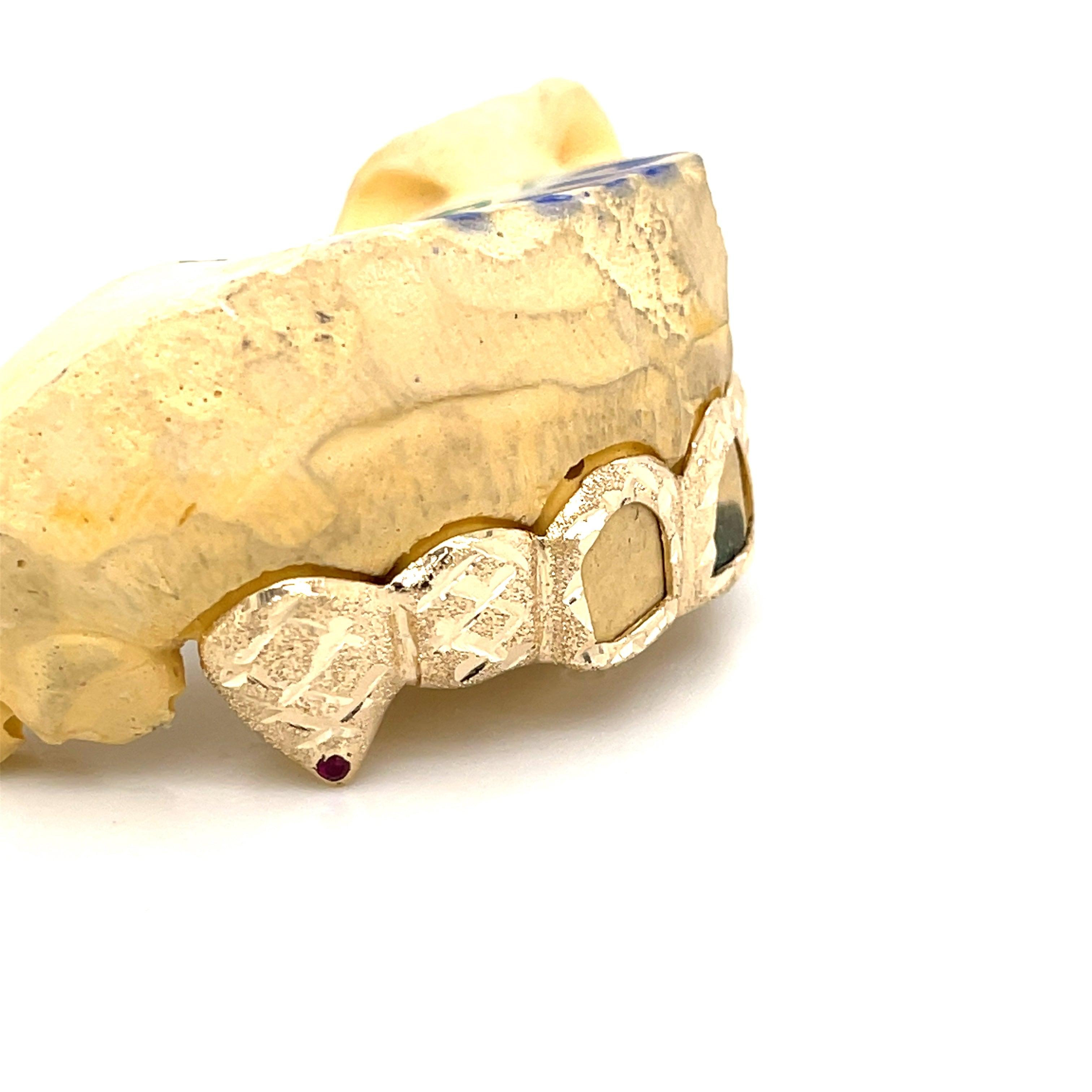 6pc Gold Snowflake Open Face Ruby Grillz - Seattle Gold Grillz