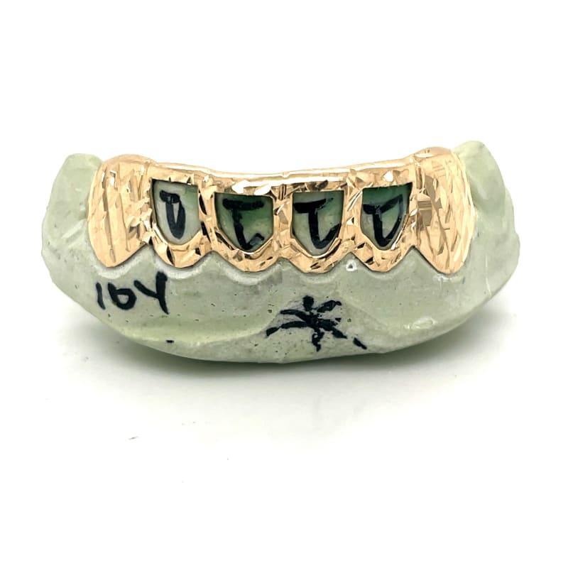 6pc Gold Trillionaire Open Face Grillz - Seattle Gold Grillz
