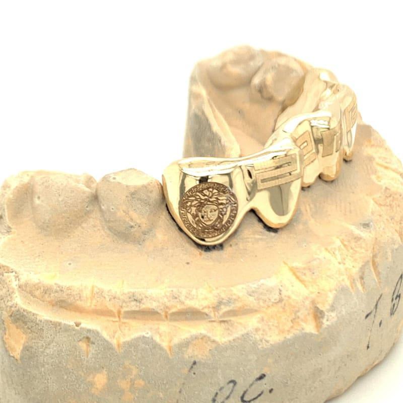 6pc Gold Versace Greek Key Bottom Grillz - Seattle Gold Grillz