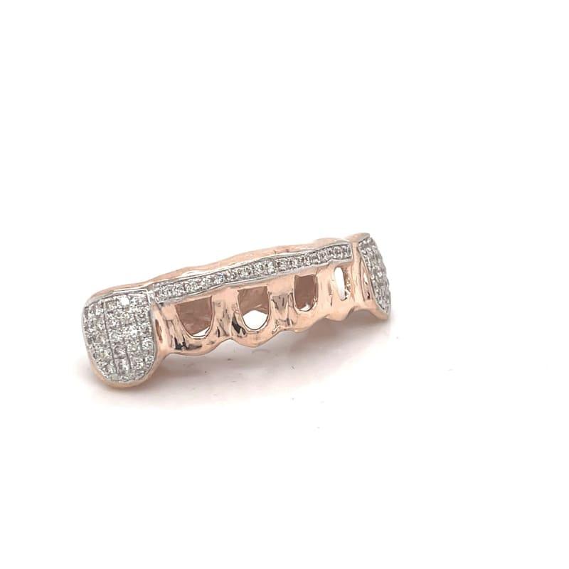 6pc Rose Gold Diamond Open Face Grillz - Seattle Gold Grillz