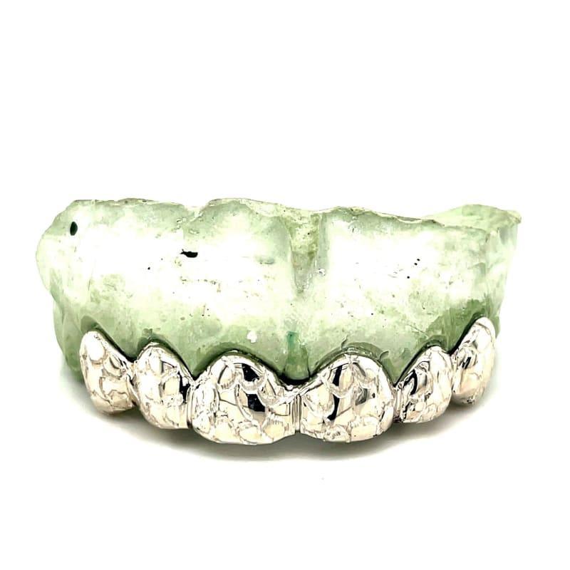 6pc Silver Gator Cut Top Grillz - Seattle Gold Grillz