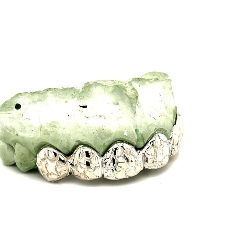 6pc Silver Gator Cut Top Grillz - Seattle Gold Grillz