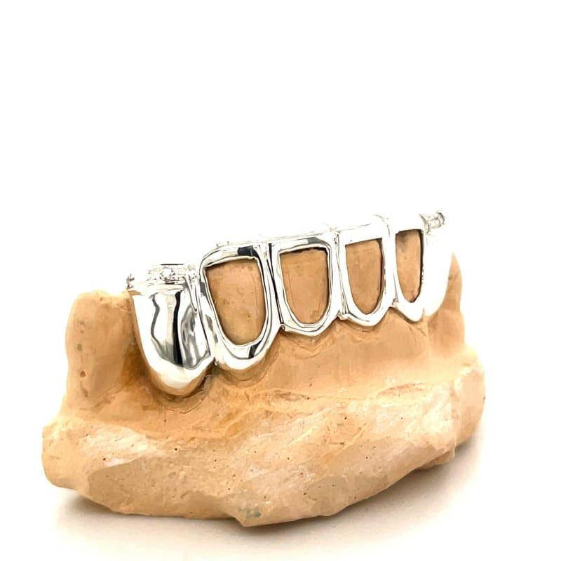 6pc Silver Open Face Grillz - Seattle Gold Grillz