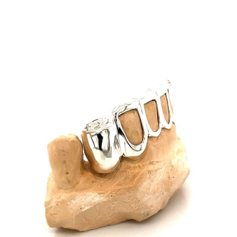 6pc Silver Open Face Grillz - Seattle Gold Grillz