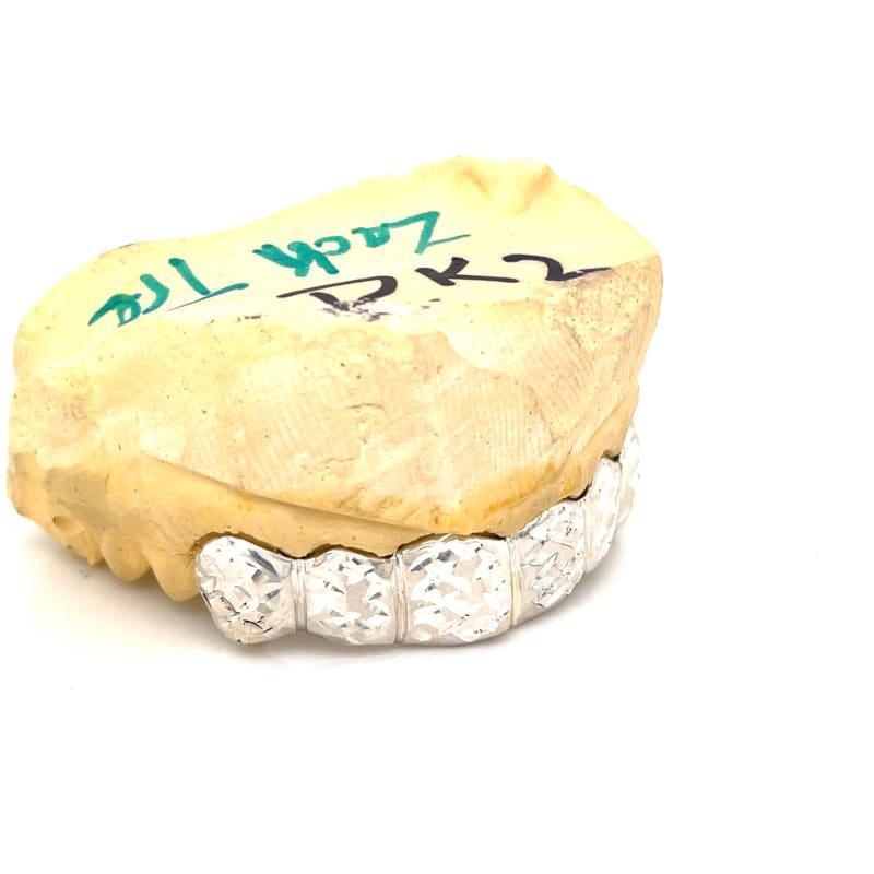 6pc Silver Trillion Cut Top Grillz - Seattle Gold Grillz