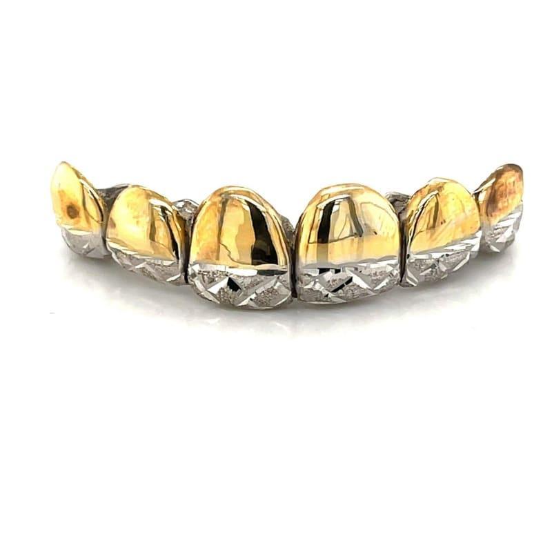 6pc Two Tone Dusted Grillz - Seattle Gold Grillz