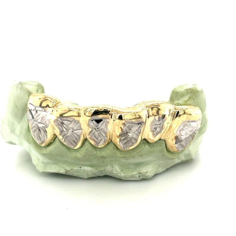 6pc Two Tone Sunburst Grillz - Seattle Gold Grillz