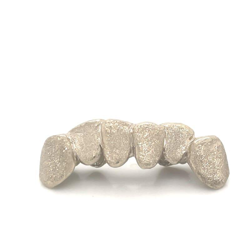 6pc White Gold Dusted Grillz - Seattle Gold Grillz