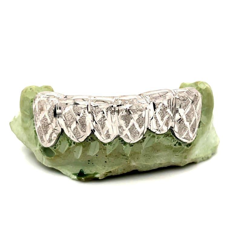 6pc White Gold Snowflake Grillz - Seattle Gold Grillz